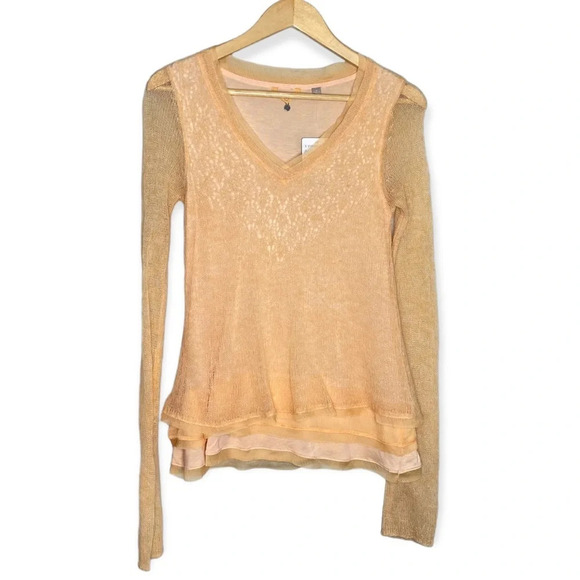 ✨NWT Anthropologie Knitted & Knotted Orange Alpaca Wool Alessia Sweater Size XS - Picture 2 of 9
